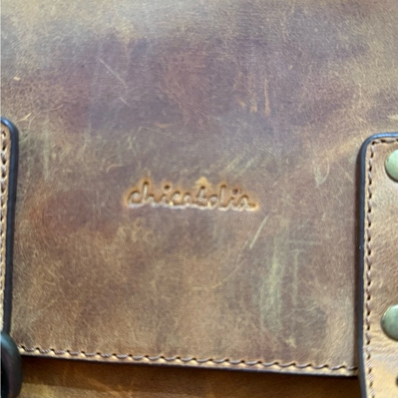 CHICATOLIA CRAZY HORSE LEATHER EXPANDABLE BACKPACK - ORANGE - Picture 9 of 10